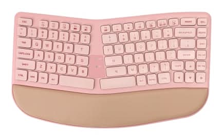 Bytech® Ergonomic Wireless Keyboard Pink