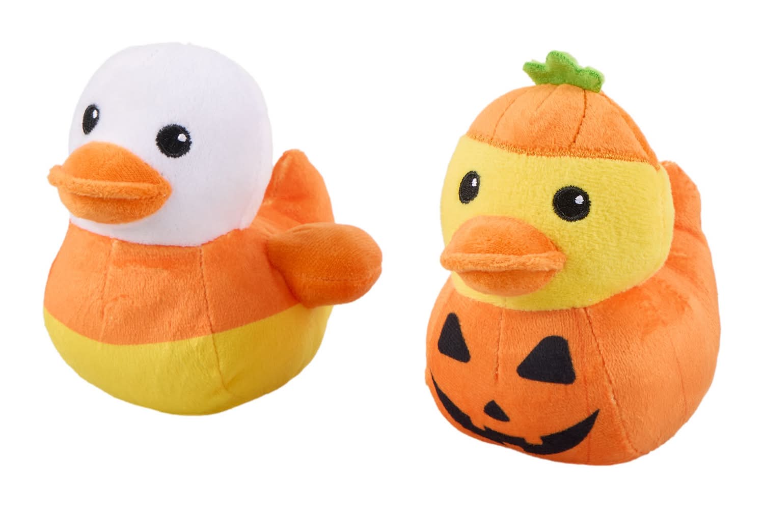 Thrills & Chills™ Halloween Plush Candycorn Pumpkin Dog Toy 2-Pack (Color: Multi Color)