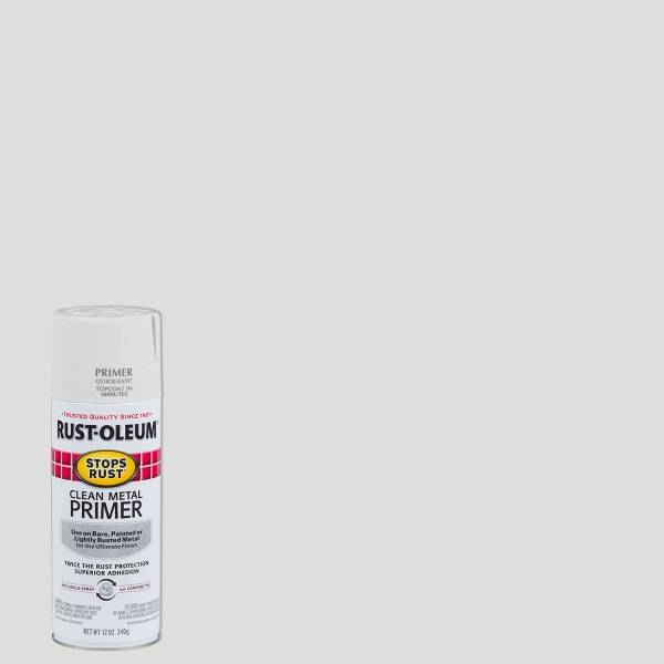 Rust-Oleum Stops Rust Clean Metal Primer Spray- 7780830, 12 ounce, Flat White