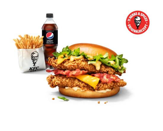 Double Cheese & Bacon Burger Menü