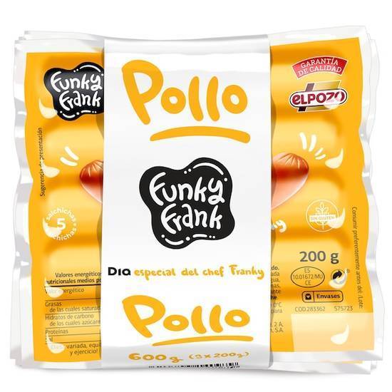 Salchichas Cocidas Viena de Pollo Funky Frank Bolsa (3 X 200 g)