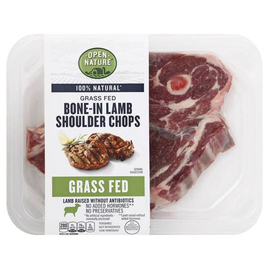 Open Nature 100% Natural Grass Fed Bone-In Lamb Shoulder Chops