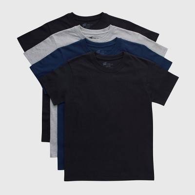 Hanes Boys' Tagless Crew Neck T-Shirt, M, Assorted (4 ct)