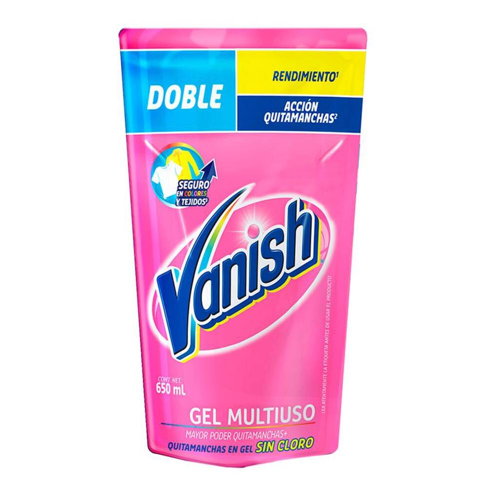 Vanish quitamanchas en gel rosa (doypack 650 ml)