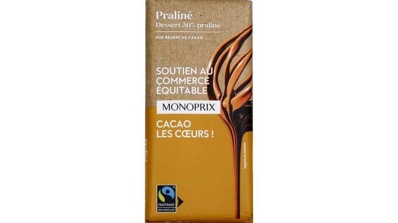 Monoprix Tablette Dessert 50% Praliné La Tablette de 200g