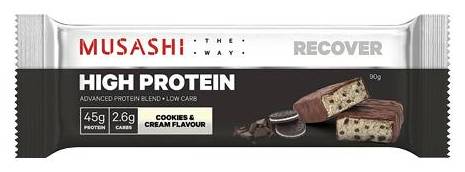 Musashi High Protein Cookies and Cream Bar 90g