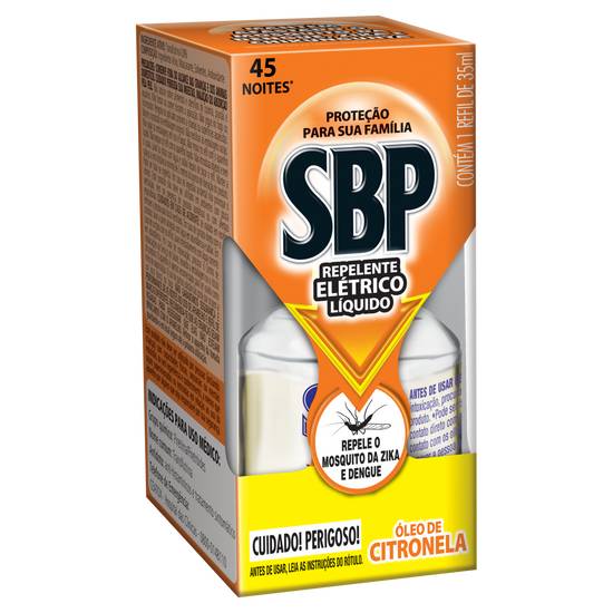Sbp refil repelente elétrico líquido óleo de citronela (35 ml)
