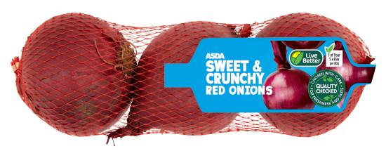 ASDA Sweet & Crunchy Red Onions (3 pack)