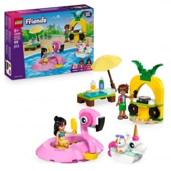 LEGO Friends Fiesta en la Piscina con Flamenco y Unicornio, Juguete de construcción +5 años - 42658