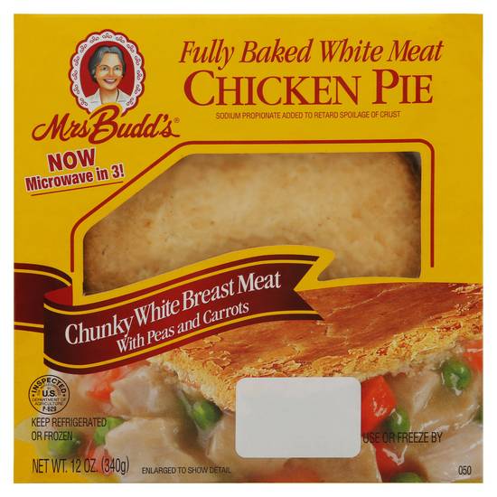 Mrs Budd's Fully Baked White Meat Chicken Pie (12 oz)
