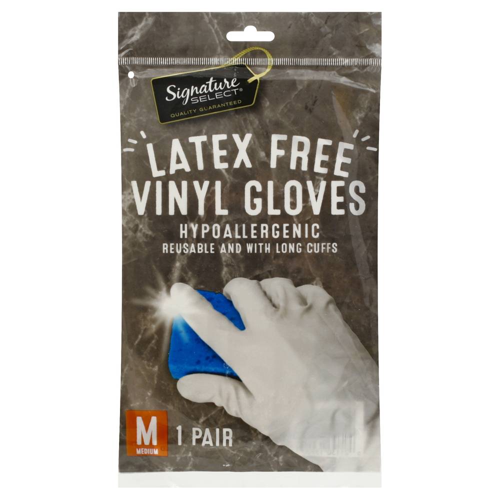 Signature Select Medium Latex Free Vinyl Gloves (1 pair)