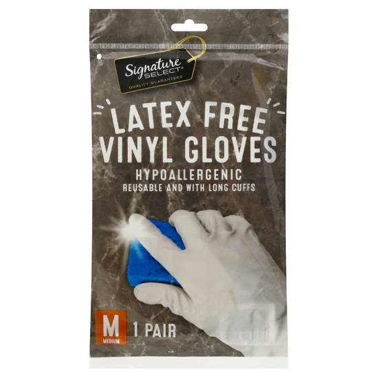 Signature Select Medium Latex Free Vinyl Gloves (1 pair)