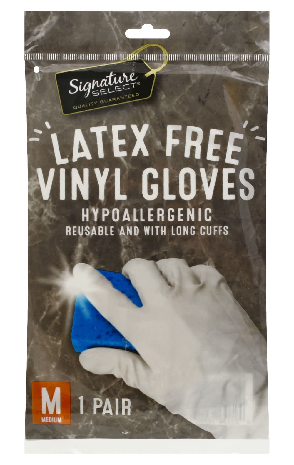 Signature Select Medium Latex Free Vinyl Gloves (2.2 oz)