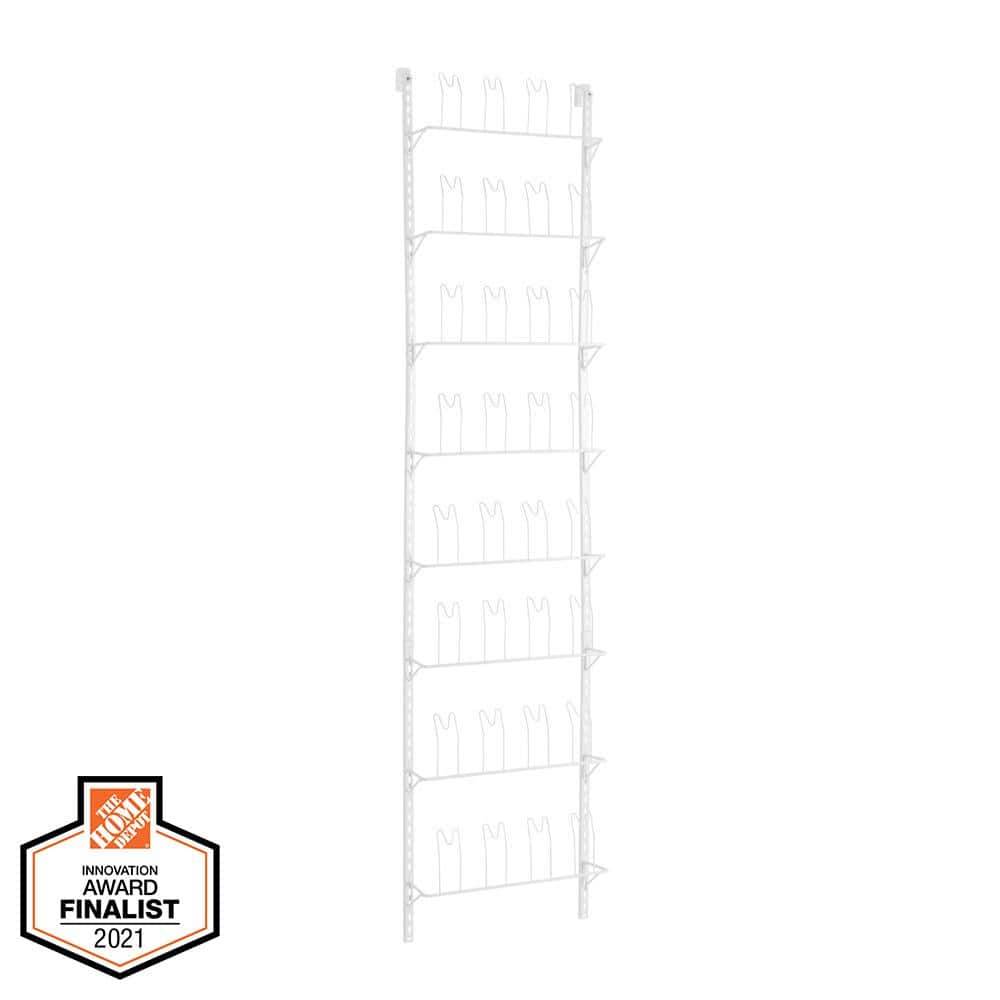 Everbilt 77.50 In. H 16-Pair White Steel Hanging Shoe Organizer