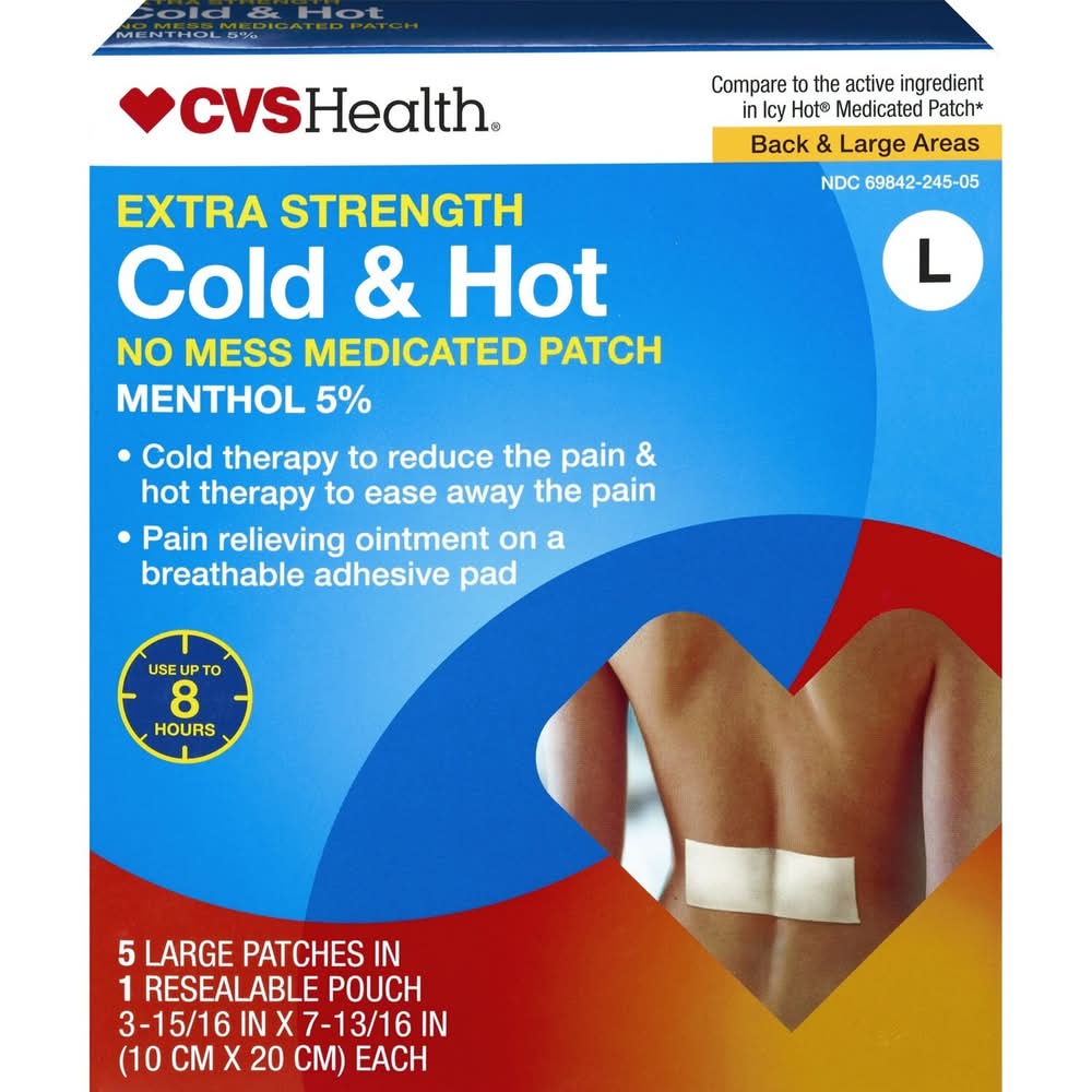CVS Health No Mess Cold & Hot Extra Strength Medicated Patch Large