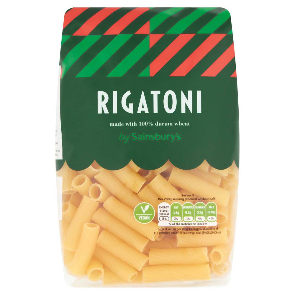 Sainsbury's Rigatoni Pasta (tubes), Italian 500g