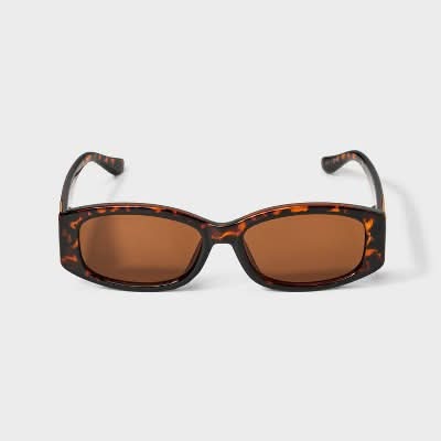 Wild Fable Plastic Rectangle Cateye Sunglasses, Women, Brown