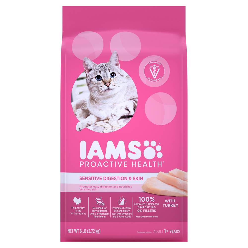 Iams Proactive Health Adult Sensitive Digestion & Skin Dry Cat Food (6 lbs)