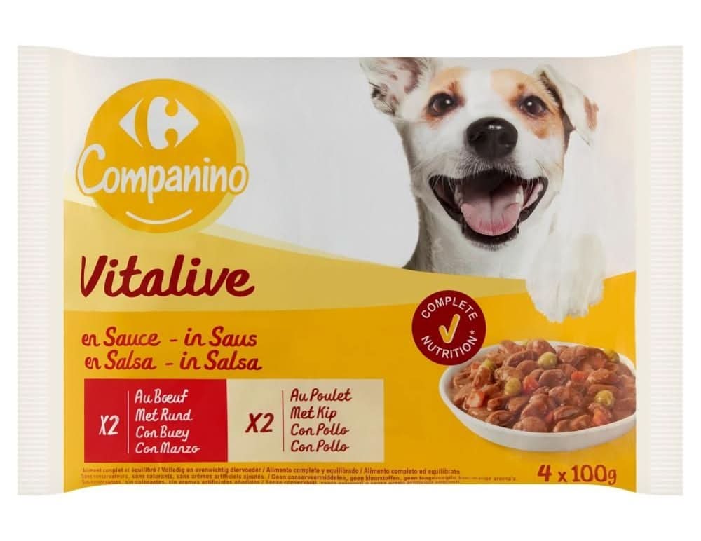 Carrefour Companino Vitalive Karma dla psów 400 g (4 x 100 g)