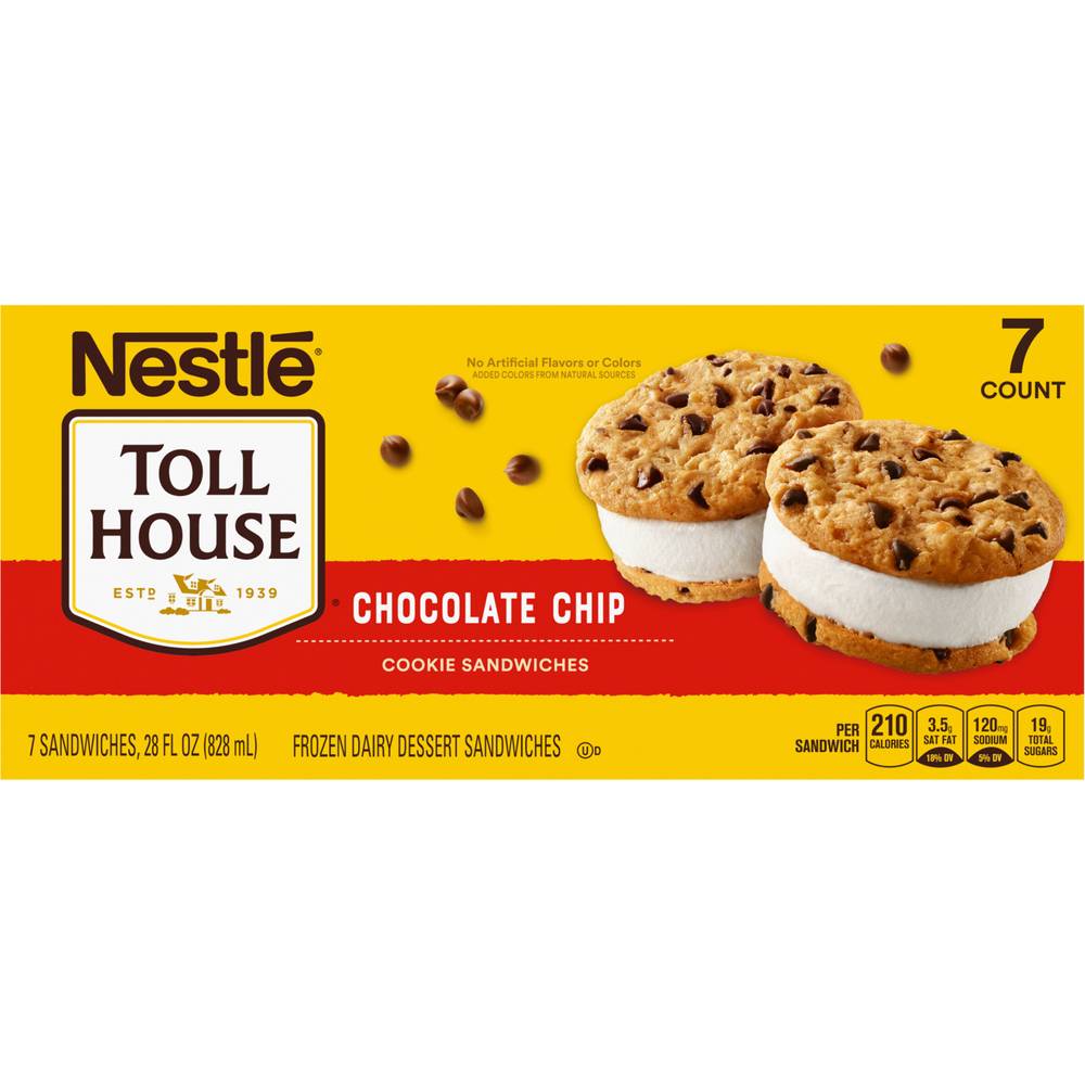 Nestlé Toll House Chocolate Chip Cookie Vanilla Dairy Dessert Sandwiches (7 ct)