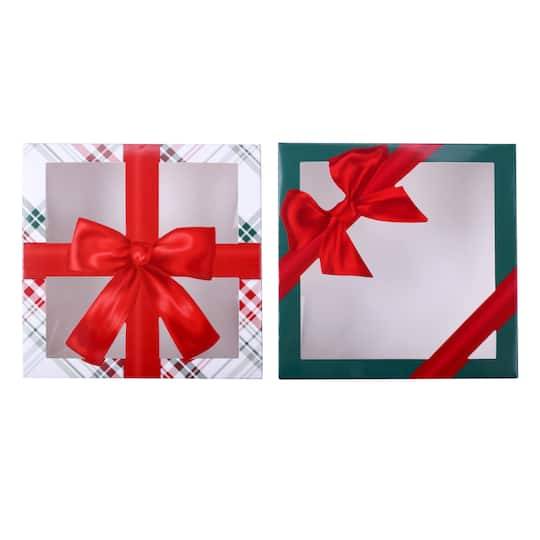 5.75" Red Bow Treat Boxes With Window By Celebrate It