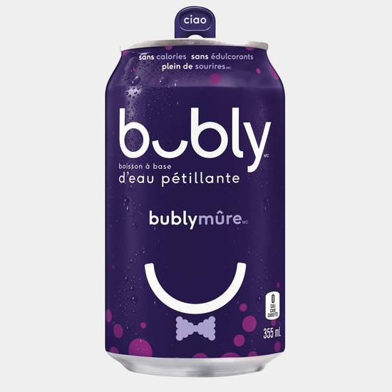 Canette Bubly Mûres 355ml / Soft Drink Can Blackberry Bubly 355ml