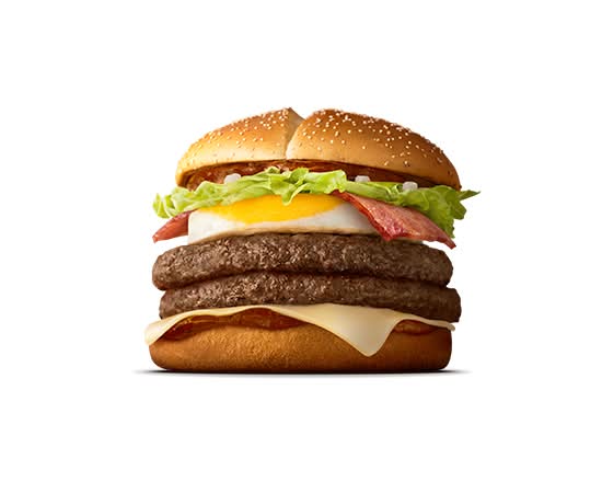炙り醤油風 たまごベーコンダブル肉厚ビーフ Roasted Soy Sauce Egg Bacon Double Thick Beef