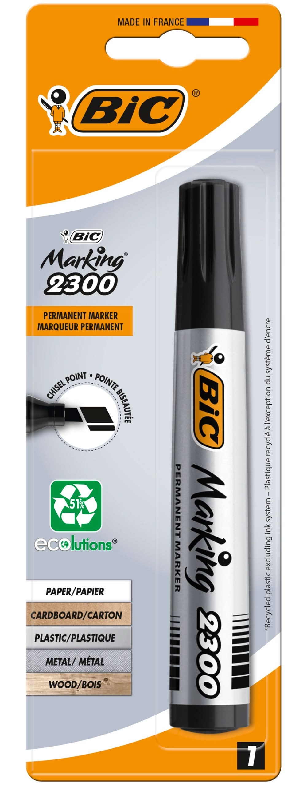 Marcador Permanente Preto Bic