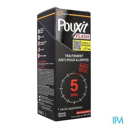 Pouxit Flash Traitement Antipoux Lentes Solution Pour Application Cutanee Spray 150ml Anti-poux - Santé