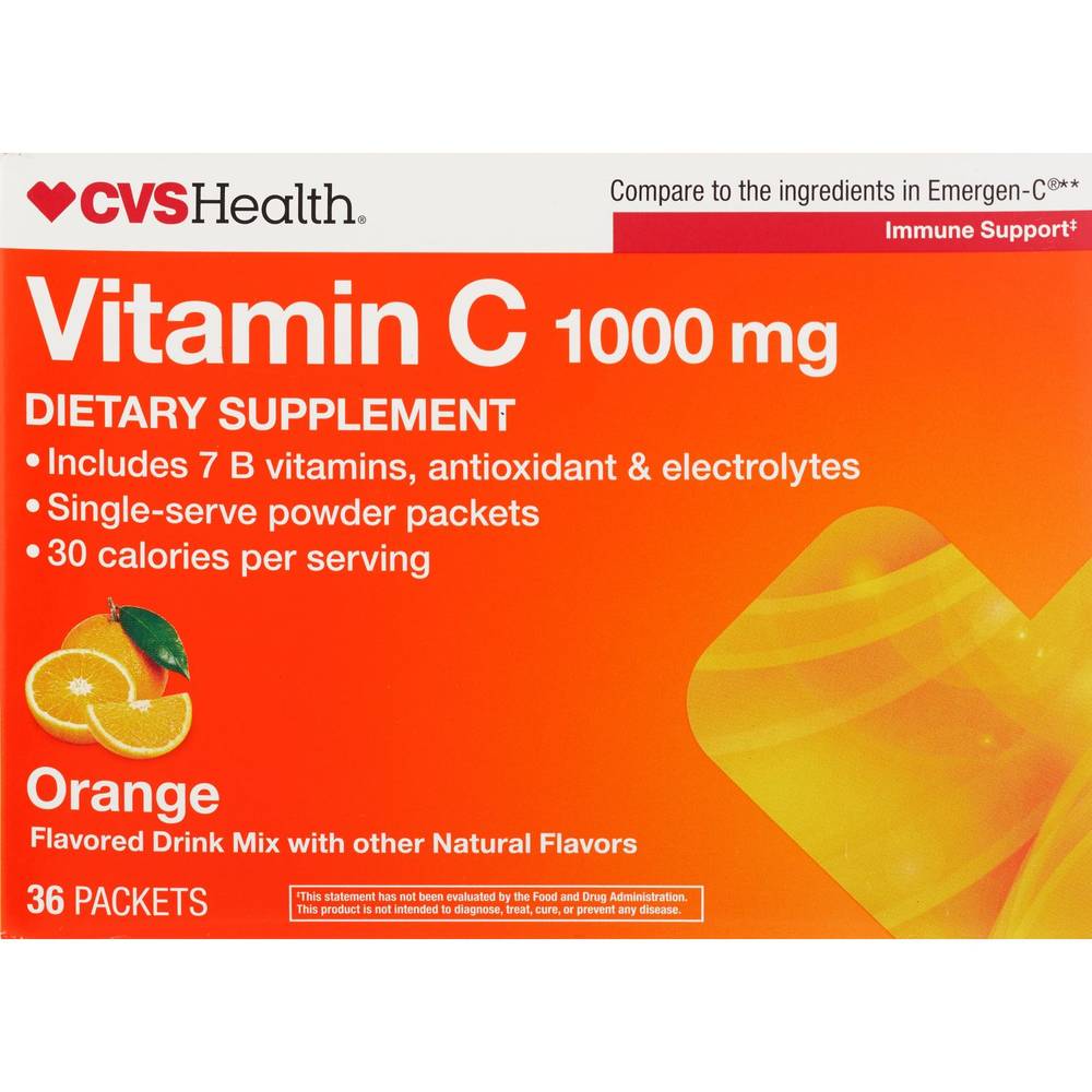 Cvs Health Vitamin C 1000Mg Dietary Supplement, Orange, 36 Ct