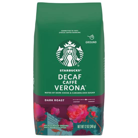Starbucks Decaf Caffe Verona Dark Roast Ground Coffee (12 oz)