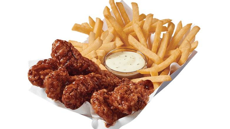 Sauced & Tossed                        Chicken Strip Basket (4 Pieces)