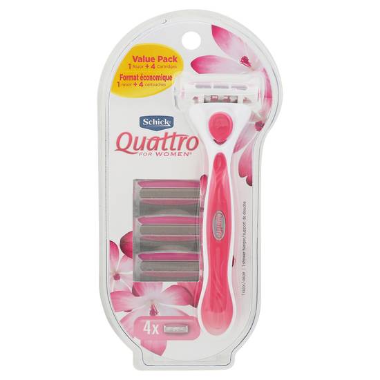 Schick Quattro For Women Razor Handle & Refills (4 ct)