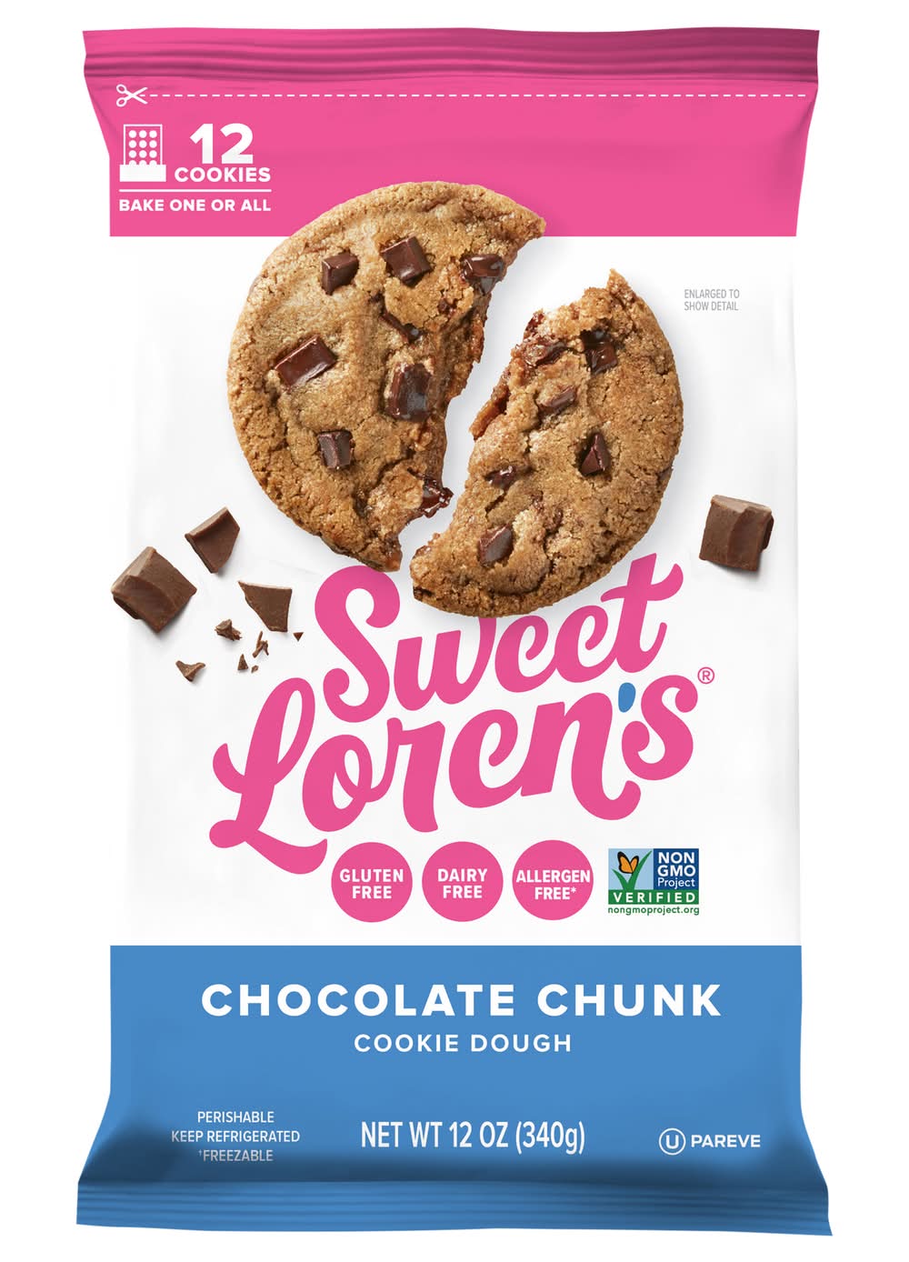 Sweet Loren's Chocolate Chunk Cookie Dough (12 oz, 12 ct)