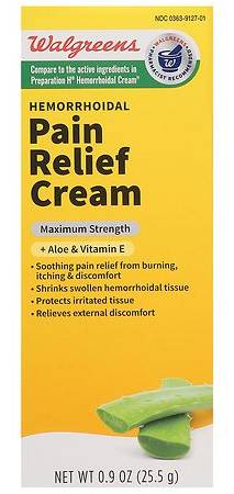 Walgreens Hemorrhoidal Maximum Strength Pain Relief Cream (0.9 oz)