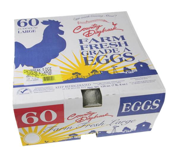 Hy-Vee Country Daybreak Farm Fresh Grade a Eggs (120 oz, 60 ct)