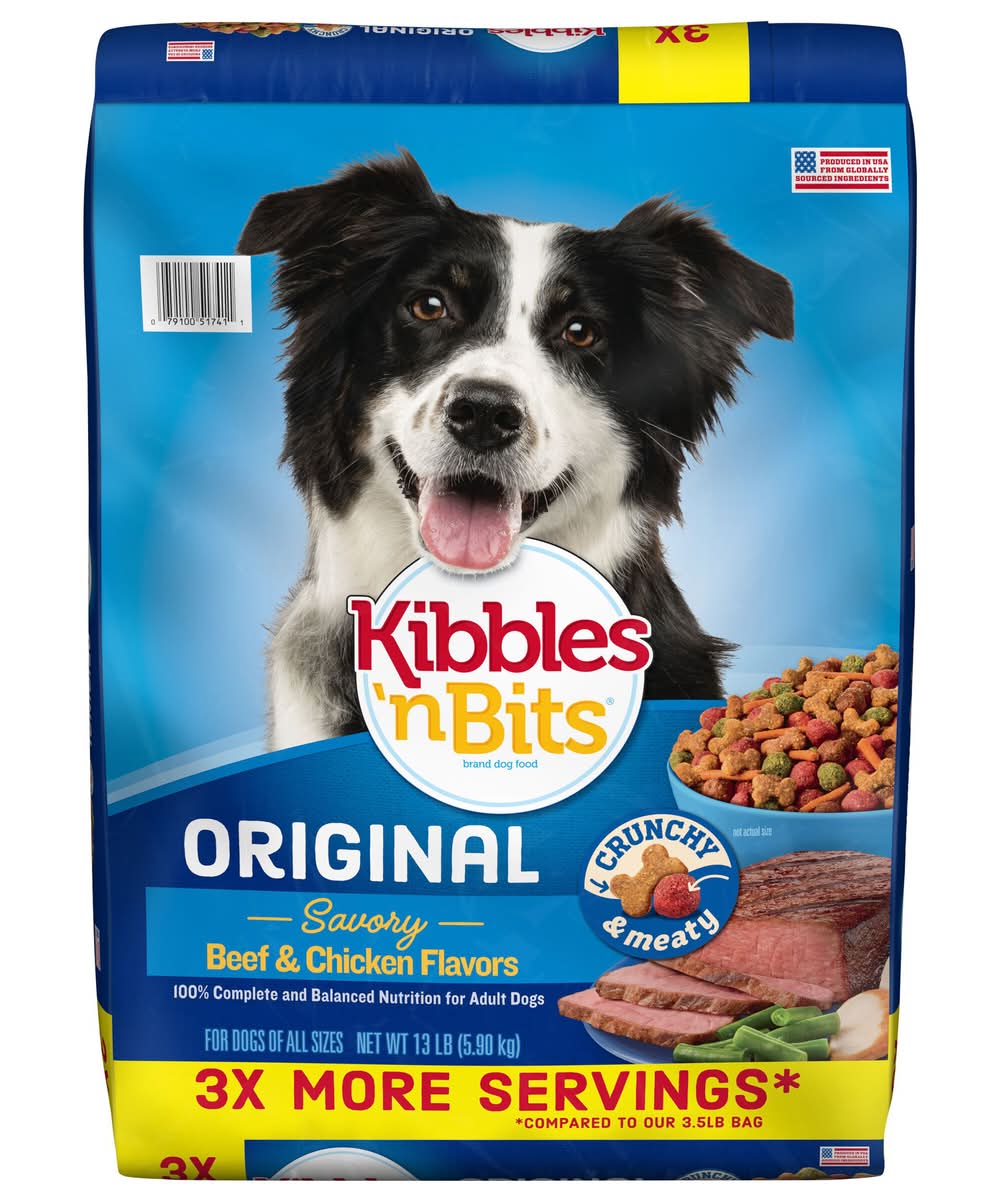 Kibbles 'n Bits Original Dry Dog Food, Beef & Chicken, Adult (13 lbs)