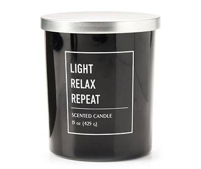 Real Living Relax Repeat Black Jar Candle (black)