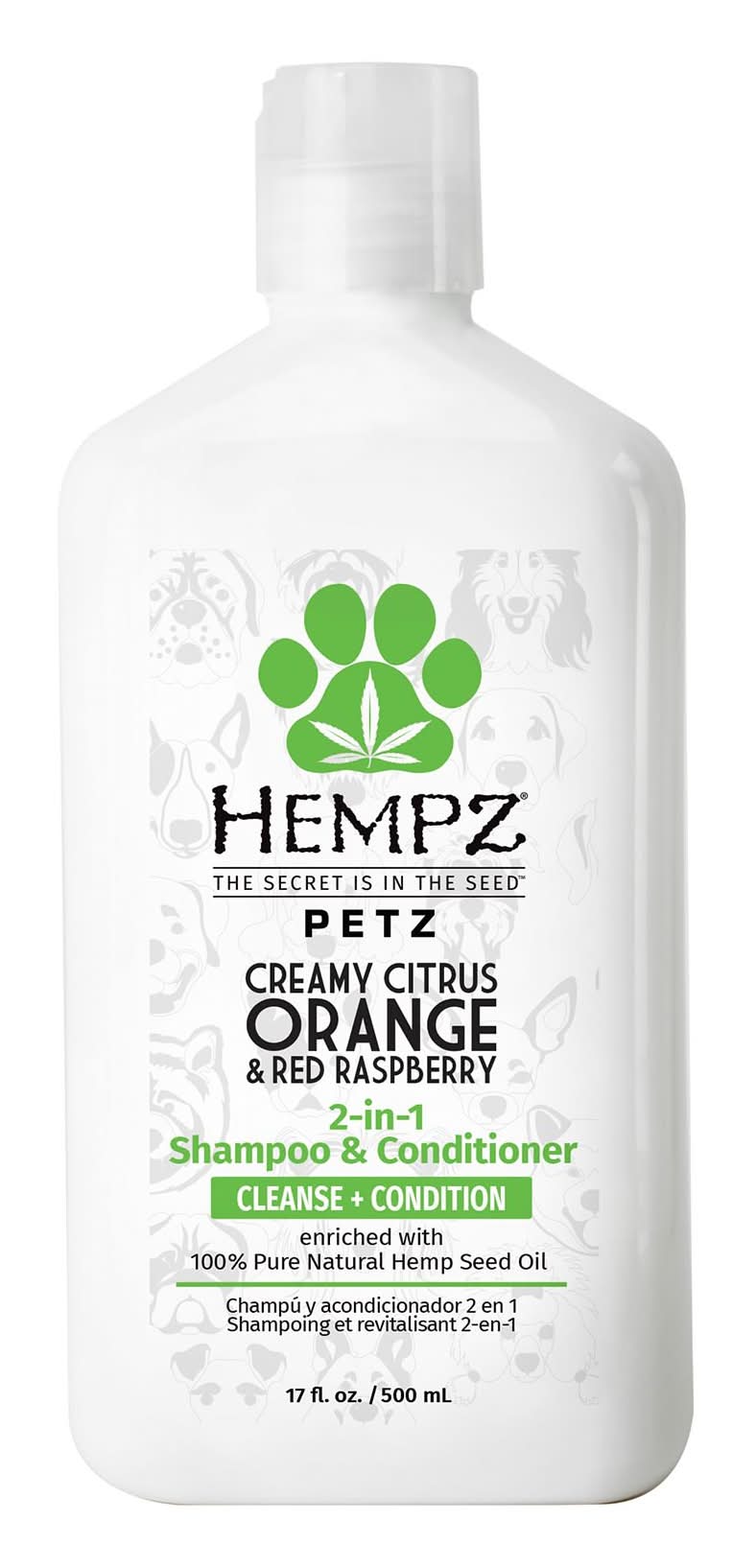 Hempz® Creamy Citrus Orange & Red Raspberry 2-in-1 Dog Shampoo (Size: 17 Fl Oz)