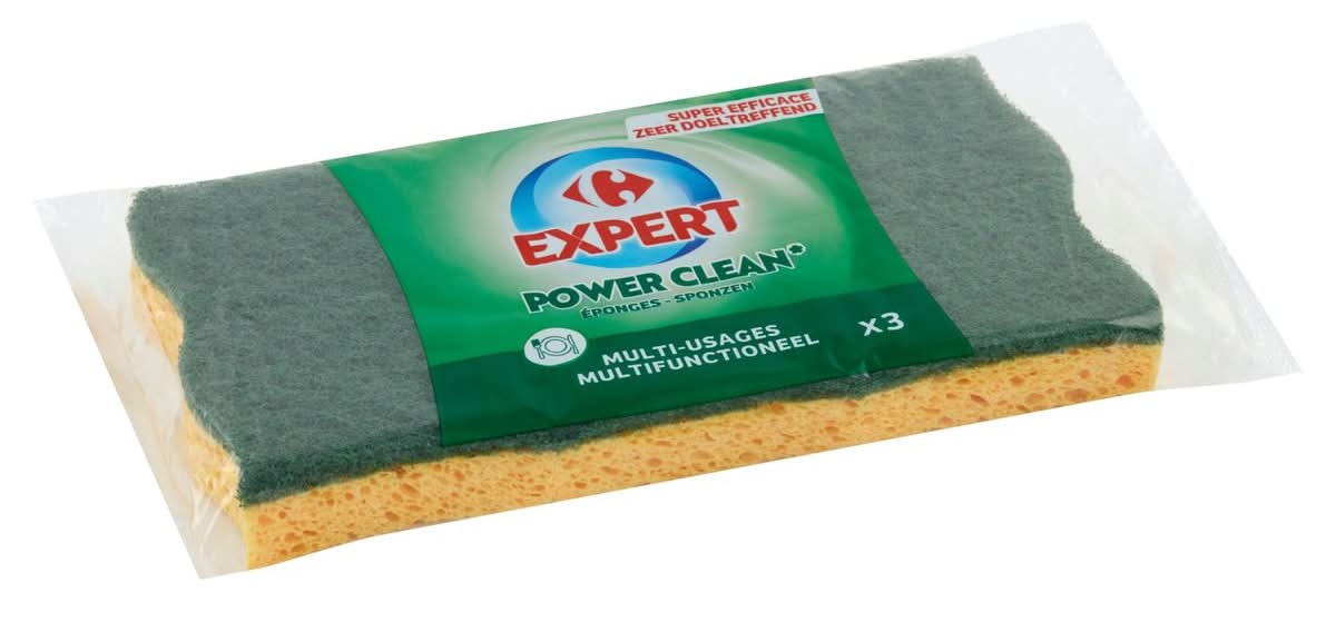 Carrefour Expert Power Clean Sponzen 3 Stuks