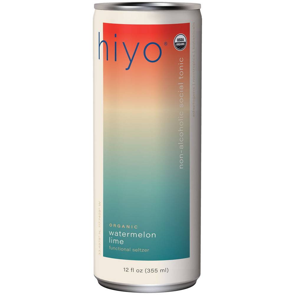 Hiyo Functional Seltzer, Watermelon- Lime (12 fl oz)