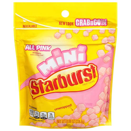 Starburst All Pink Minis Fruit Chews Candy