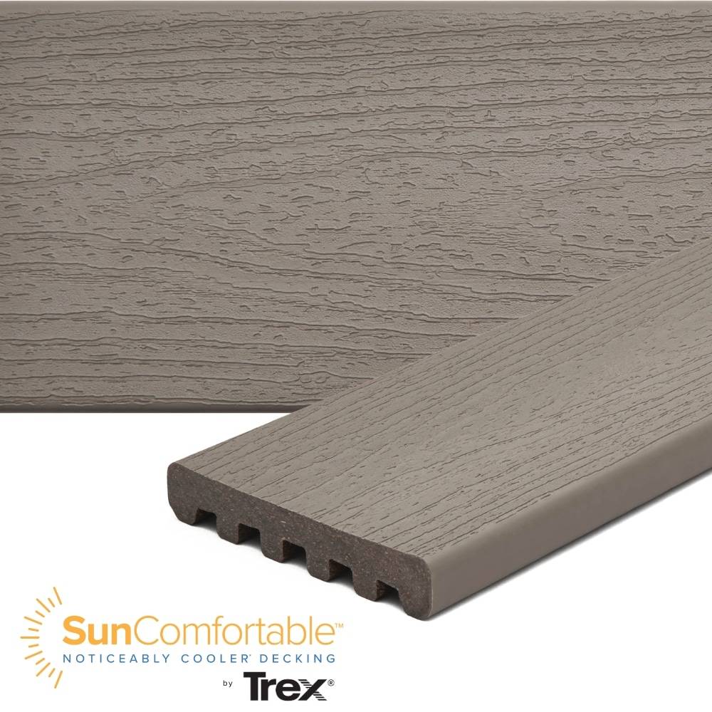 Trex Enhance Basics 1-in x 6-in x 8-ft Tide Pool Square Composite Deck board | TP010608E2S01