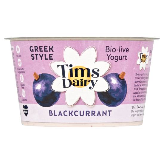 Tims Dairy Greek Style Blackcurrant Bio-Live Yogurt