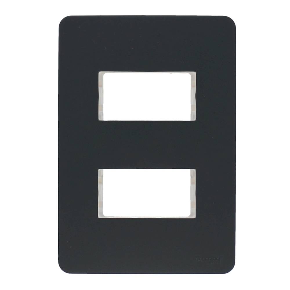 Schneider electr... placa decorativa de 2 módulos de plástico negro mate (1 pieza)