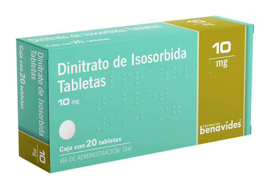 Farmacias Benavides · Dinitrato de isosorbida tabletas 10 mg