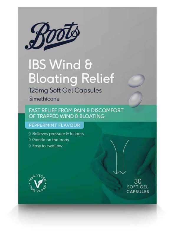 Boots Peppermint, Ibs Wind & Bloating Relief 125mg Soft Gel Capsules (30 pack)