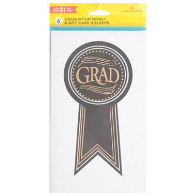 American Greetings Graduation Ribbon Money And Gift Card Holder Cards 6 Count - Each