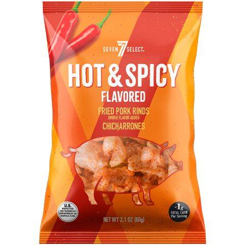 7-Select Pork Rinds Hot 2.1oz