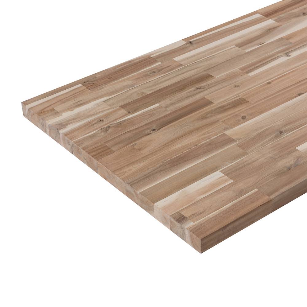 allen + roth 4-ft x 25-in x 1.5-in Finger-jointed Natural Acacia Butcher Block Countertop | ARF1525FJACA-48